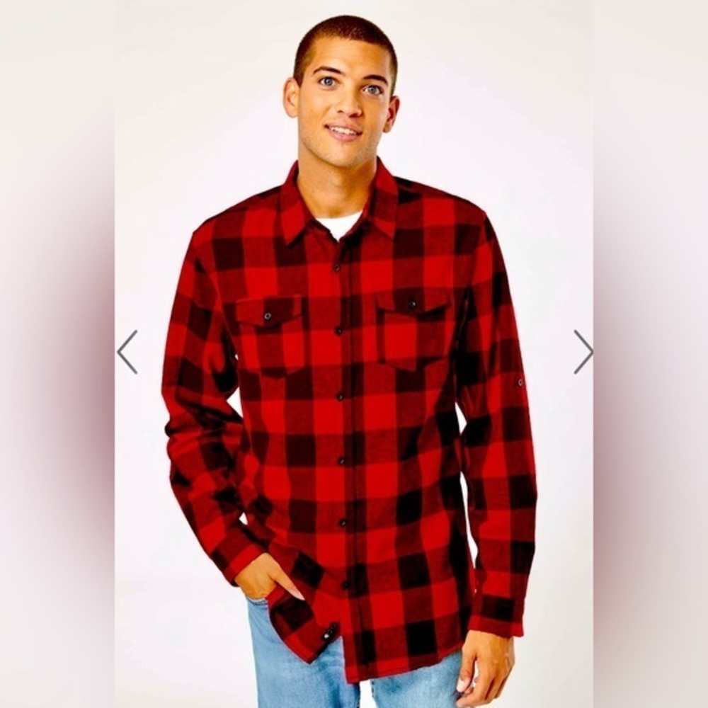 Buffalo Plaid 🦬 Men’s Yarn-Dyed Long Sleeve Flannel Shirt - Size Small NWT